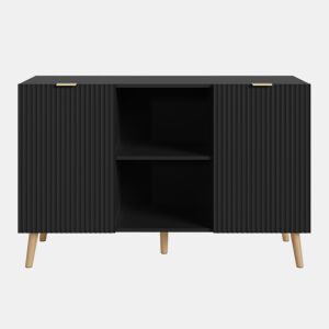 Aparador Nand 2 portas e 2 compartimentos 120x40x76 cm Preto en.casa