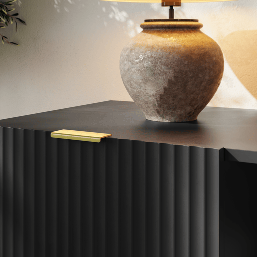 Aparador Nand 2 portas e 2 compartimentos 120x40x76 cm Preto en.casa