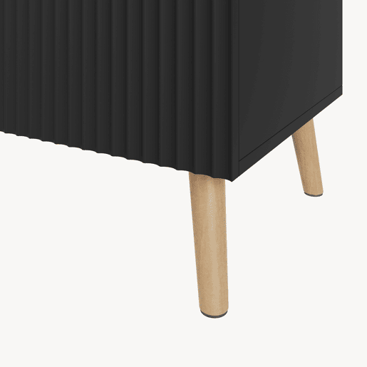 Aparador Nand 2 portas e 2 compartimentos 120x40x76 cm Preto en.casa