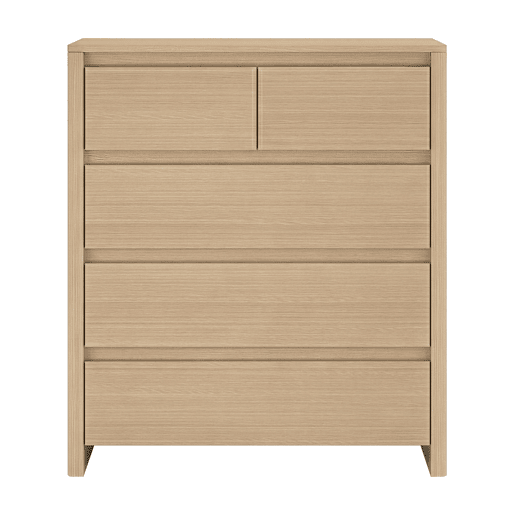 Cómoda Takranmaa 5 gavetas 79x39x90cm Carvalho en.casa