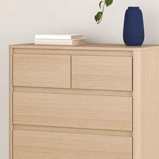 Cómoda Takranmaa 5 gavetas 79x39x90cm Carvalho en.casa