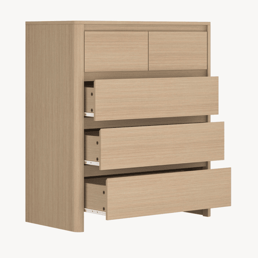 Cómoda Takranmaa 5 gavetas 79x39x90cm Carvalho en.casa