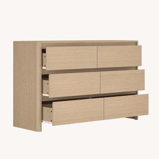 Cómoda Takranmaa 6 gavetas 120x39x77cm Carvalho en.casa Cómoda Takranmaa 6 gavetas 120x39x77cm Carvalho en.casa