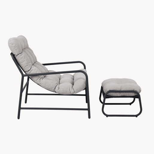Conjunto de mobiliário de jardim Trerdfjoa 3 pcs. aço Cinzento escuro Cinzento en.casa Conjunto de mobiliário de jardim Trerdfjoa 3 pcs. aço Cinzento escuro Cinzento en.casa