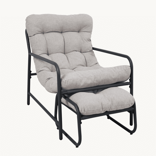 Conjunto de mobiliário de jardim Trerdfjoa 3 pcs. aço Cinzento escuro Cinzento en.casa Conjunto de mobiliário de jardim Trerdfjoa 3 pcs. aço Cinzento escuro Cinzento en.casa