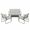 Conjunto de mobiliário de jardim 111,5 x 76,5 x 75 cm - 4 peças, exterior, terraço - Cinzento