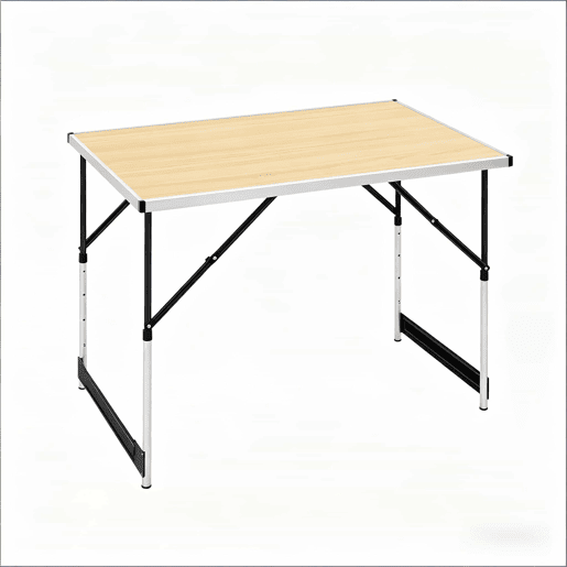 Mesa de campismo 100 x 60 cm u2013 dobrável, altura ajustável, para uso no exterior e no jardim u2013 Carvalho claro Mesa de campismo 100 x 60 cm u2013 dobrável, altura ajustável, para uso no exterior e no jardim u2013 Carvalho claro