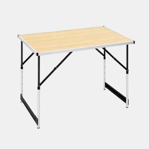 Mesa de campismo 100 x 60 cm u2013 dobrável, altura ajustável, para uso no exterior e no jardim u2013 Carvalho claro