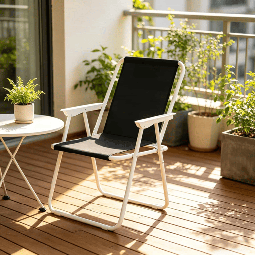 Cadeira de jardim dobrável - Leve, portátil, ideal para acampar e para o exterior - Preta Cadeira de jardim dobrável - Leve, portátil, ideal para acampar e para o exterior - Preta