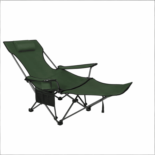 Cadeira de campismo dobrável 115 x 84 x 88,5 cm u2014 ergonómica, com apoio para os pés extensível, portátil e reclinável u2014 Verde Cadeira de campismo dobrável 115 x 84 x 88,5 cm u2014 ergonómica, com apoio para os pés extensível, portátil e reclinável u2014 Verde