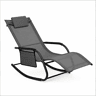 Cadeira de jardim de baloiço 152x62x83 cm - dobrável, com encosto curvo e bolso lateral, para uso no exterior - Cinza