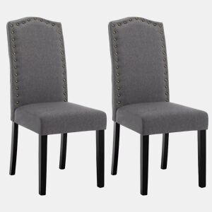 Cadeira de jantar 48,5 x 43 x 102 cm - Encosto alto, moderna, multifuncional para cozinha, sala de estar e escritório - Cinza escuro