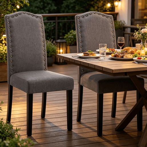 Cadeira de jantar 48,5 x 43 x 102 cm - Encosto alto, moderna, multifuncional para cozinha, sala de estar e escritório - Cinza escuro Cadeira de jantar 48,5 x 43 x 102 cm - Encosto alto, moderna, multifuncional para cozinha, sala de estar e escritório - Cinza escuro