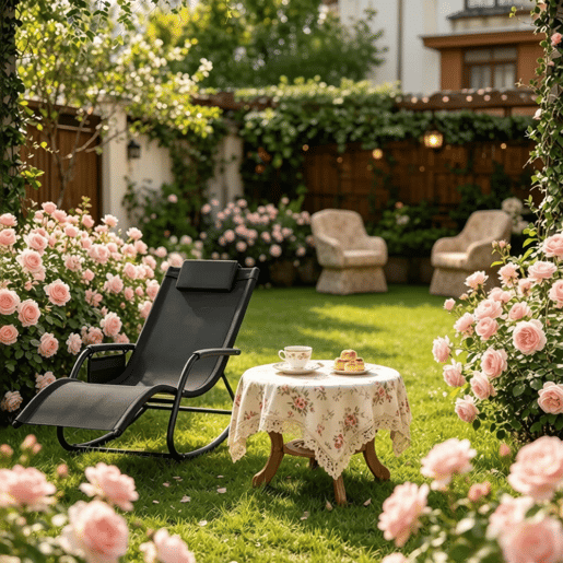 Cadeira de baloiço de jardim 152x62x83 cm - assento ergonómico curvo, com bolso lateral, espreguiçadeira de exterior - preta Cadeira de baloiço de jardim 152x62x83 cm - assento ergonómico curvo, com bolso lateral, espreguiçadeira de exterior - preta