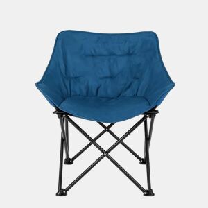 Cadeira dobrável de campismo 63 x 44,5 x 73,5 cm u2014 almofadada, portátil, confortável para uso no exterior u2014 preta e azul