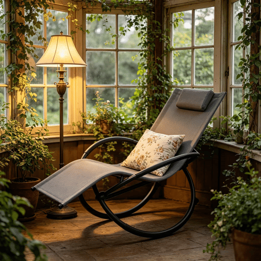 Cadeira de baloiço para exterior - Design ergonómico e confortável para jardim - Cinzento