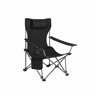 Cadeira de campismo dobrável 115 x 84 x 88,5 cm u2014 ergonómica com apoio para os pés removível, portátil para pesca e caminhadas u2014 preta