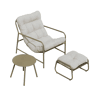 Conjunto de mobiliário de jardim Trerdfjoa 3 pcs. aço begecinzento en.casa