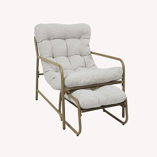 Conjunto de mobiliário de jardim Trerdfjoa 3 pcs. aço begecinzento en.casa Conjunto de mobiliário de jardim Trerdfjoa 3 pcs. aço begecinzento en.casa