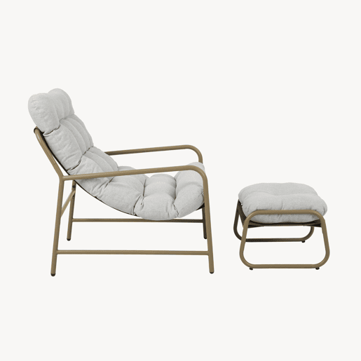Conjunto de mobiliário de jardim Trerdfjoa 3 pcs. aço begecinzento en.casa Conjunto de mobiliário de jardim Trerdfjoa 3 pcs. aço begecinzento en.casa