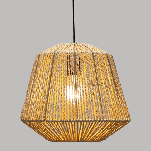 Candeeiro de Teto Suspenso em Corda Jily Ø29x23,8 cm Cor Bege Candeeiro de Teto Suspenso em Corda Jily Ø29x23,8 cm Cor Bege