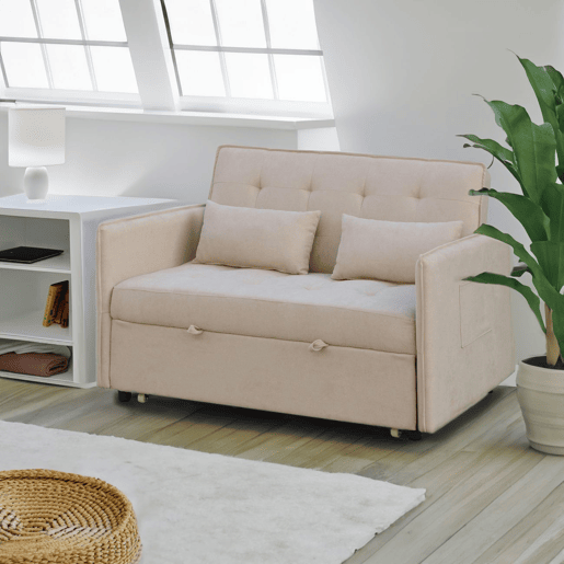 Sofá-cama Nasya Bege 183 x 96 x 119 cm