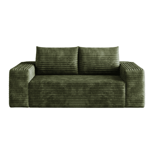 Sofá modular de 180 cm, de 2 lugares u2013 assento profundo, veludo canelado, espuma de alta densidade u2013 Verde Sofá modular de 180 cm, de 2 lugares u2013 assento profundo, veludo canelado, espuma de alta densidade u2013 Verde