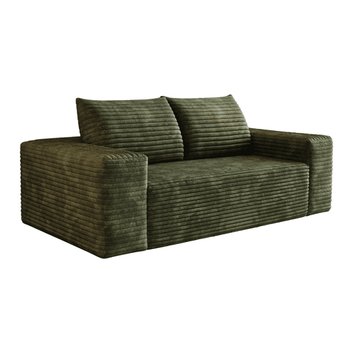 Sofá modular de 180 cm, de 2 lugares u2013 assento profundo, veludo canelado, espuma de alta densidade u2013 Verde Sofá modular de 180 cm, de 2 lugares u2013 assento profundo, veludo canelado, espuma de alta densidade u2013 Verde