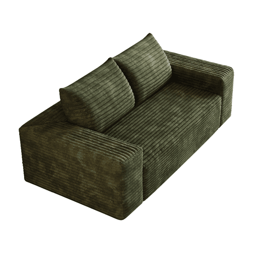 Sofá modular de 180 cm, de 2 lugares u2013 assento profundo, veludo canelado, espuma de alta densidade u2013 Verde Sofá modular de 180 cm, de 2 lugares u2013 assento profundo, veludo canelado, espuma de alta densidade u2013 Verde