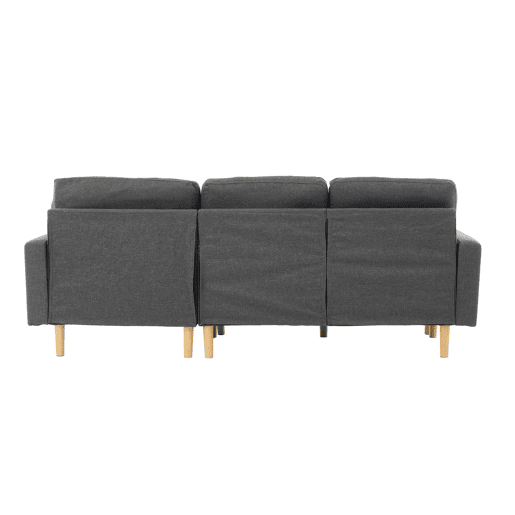 Sofá de canto em L 212x130x86 cm - chaise longue reversível, espaço de arrumação, 3 lugares, tecido não tecido, para espaços pequenos - cinzento Sofá de canto em L 212x130x86 cm - chaise longue reversível, espaço de arrumação, 3 lugares, tecido não tecido, para espaços pequenos - cinzento