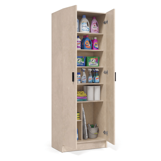 Armário de 2 portas, 60 x 180 cm, Multi Useful Microcemento Beige 60 x 180 x 37 cm