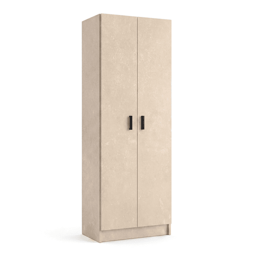 Armário de 2 portas, 60 x 180 cm, Multi Useful Microcemento Beige 60 x 180 x 37 cm