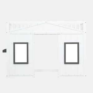 Beliche 90x200 cm - com escada, proteção lateral e janela - branco