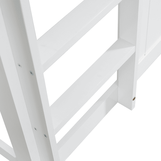 Beliche 90x200 cm - com escada, proteção lateral e janela - branco