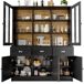 Armario de cocina con 5 puertas y 3 cajones 140 Armario de cocina con 5 puertas y 3 cajones 140 Negro