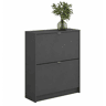 Adaja Sapateira 2 Portas Basculantes Matt Grey 71x24x85 cm Móvel Sapateira Moderno com 2 Compartimentos para Hall de Entrada, Corredor ou Quarto