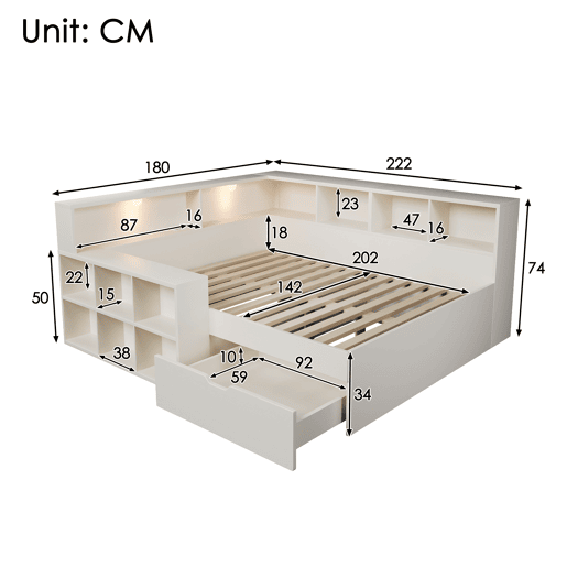 Cama juvenil,cama de casal de madeira maciça 140x200 cm,branco Cama juvenil,cama de casal de madeira maciça 140x200 cm,branco