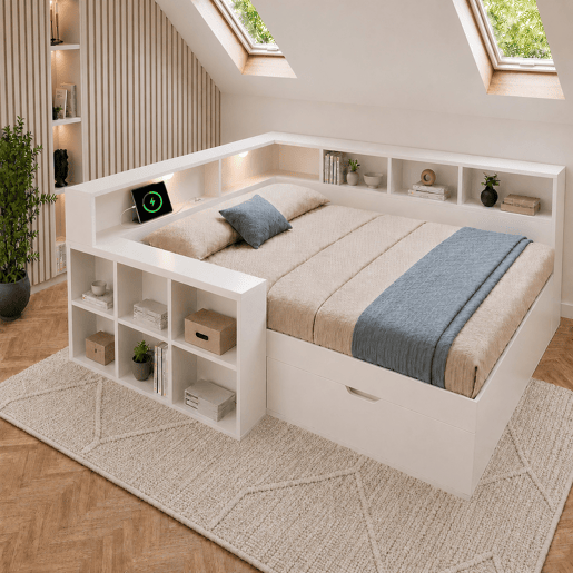 Cama juvenil,cama de casal de madeira maciça 140x200 cm,branco Cama juvenil,cama de casal de madeira maciça 140x200 cm,branco