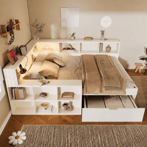 Cama juvenil,cama de casal de madeira maciça 140x200 cm,branco Cama juvenil,cama de casal de madeira maciça 140x200 cm,branco