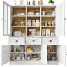 Armário de cozinha de mdf com 5 portas e 3 gavetas,branco