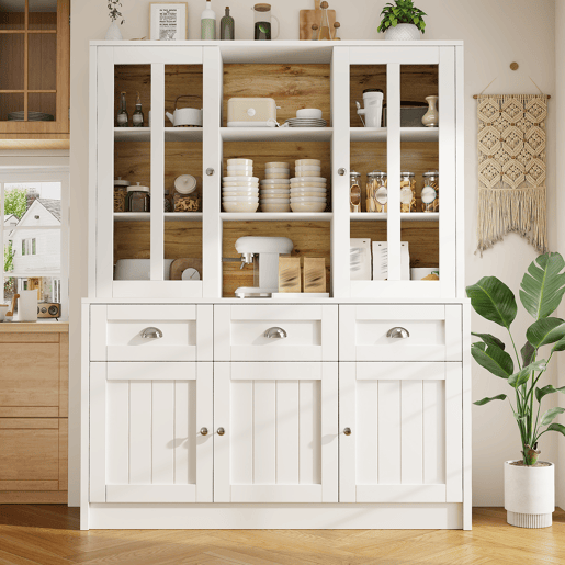 Armário de cozinha de mdf com 5 portas e 3 gavetas,branco Armário de cozinha de mdf com 5 portas e 3 gavetas,branco