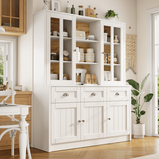 Armário de cozinha de mdf com 5 portas e 3 gavetas,branco Armário de cozinha de mdf com 5 portas e 3 gavetas,branco