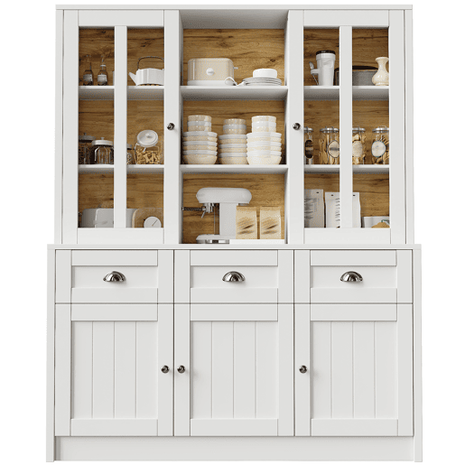 Armário de cozinha de mdf com 5 portas e 3 gavetas,branco Armário de cozinha de mdf com 5 portas e 3 gavetas,branco