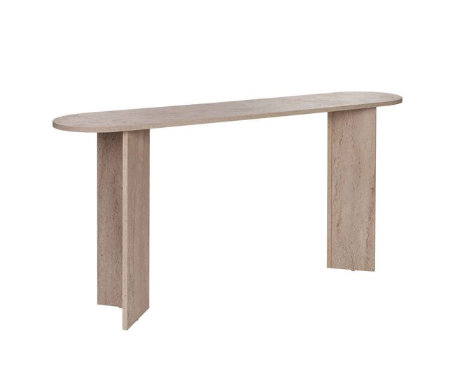 Well home aparador buru 150x35x75cm acabado travertino, mueble auxiliar moderno con almacenamiento, tablero de 18mm y fácil montaje