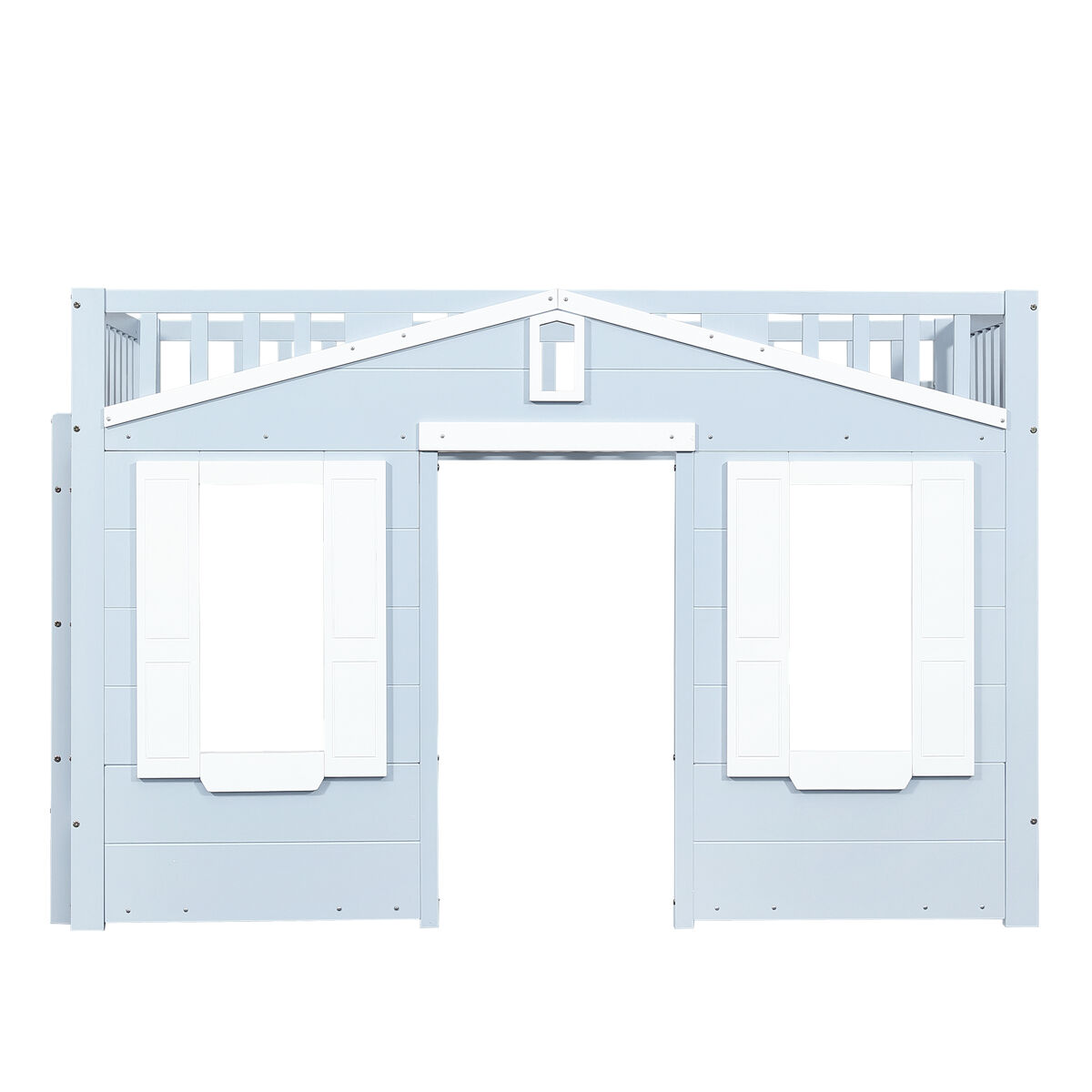 Cama loft 90x200cm - espacio flexible, ventana decorativa, escalera segura - azul