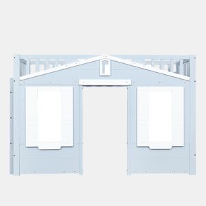 Cama loft 90x200cm - Espaço flexível, janela decorativa, escada segura - Azul