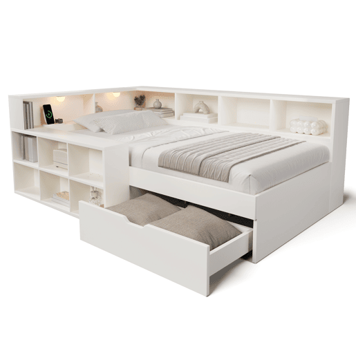 Cama juvenil,cama de solteiro de madeira maciça 90x200 cm,branco Cama juvenil,cama de solteiro de madeira maciça 90x200 cm,branco