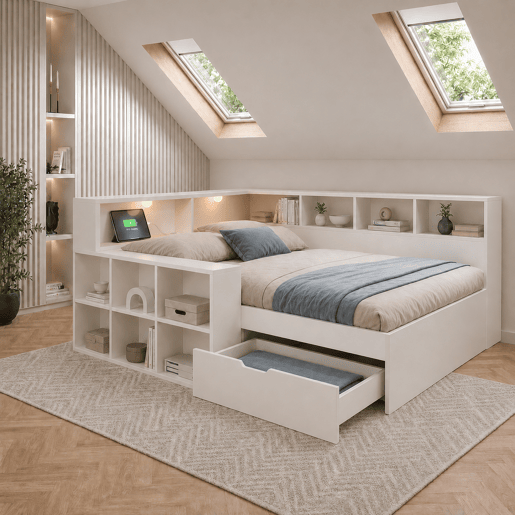 Cama juvenil,cama de solteiro de madeira maciça 90x200 cm,branco Cama juvenil,cama de solteiro de madeira maciça 90x200 cm,branco