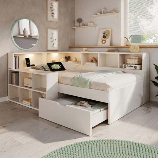 Cama juvenil,cama de solteiro de madeira maciça 90x200 cm,branco Cama juvenil,cama de solteiro de madeira maciça 90x200 cm,branco