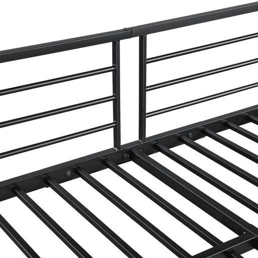 Beliche 90x200cm - Com mesa e armário, com escada lateral, ferro e painel de partículas - Preto+Madeira escura Beliche 90x200cm - Com mesa e armário, com escada lateral, ferro e painel de partículas - Preto+Madeira escura